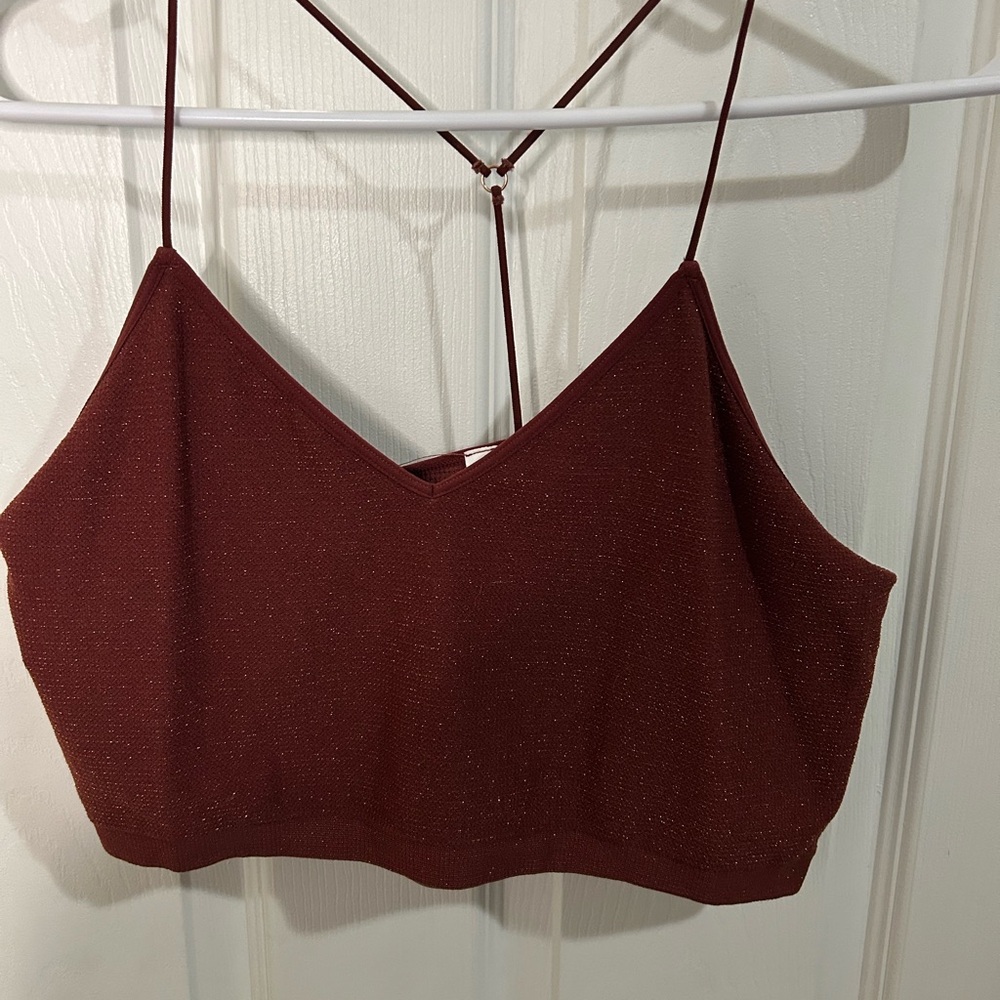 Colsie Red Sleeveless Crop Camisole
